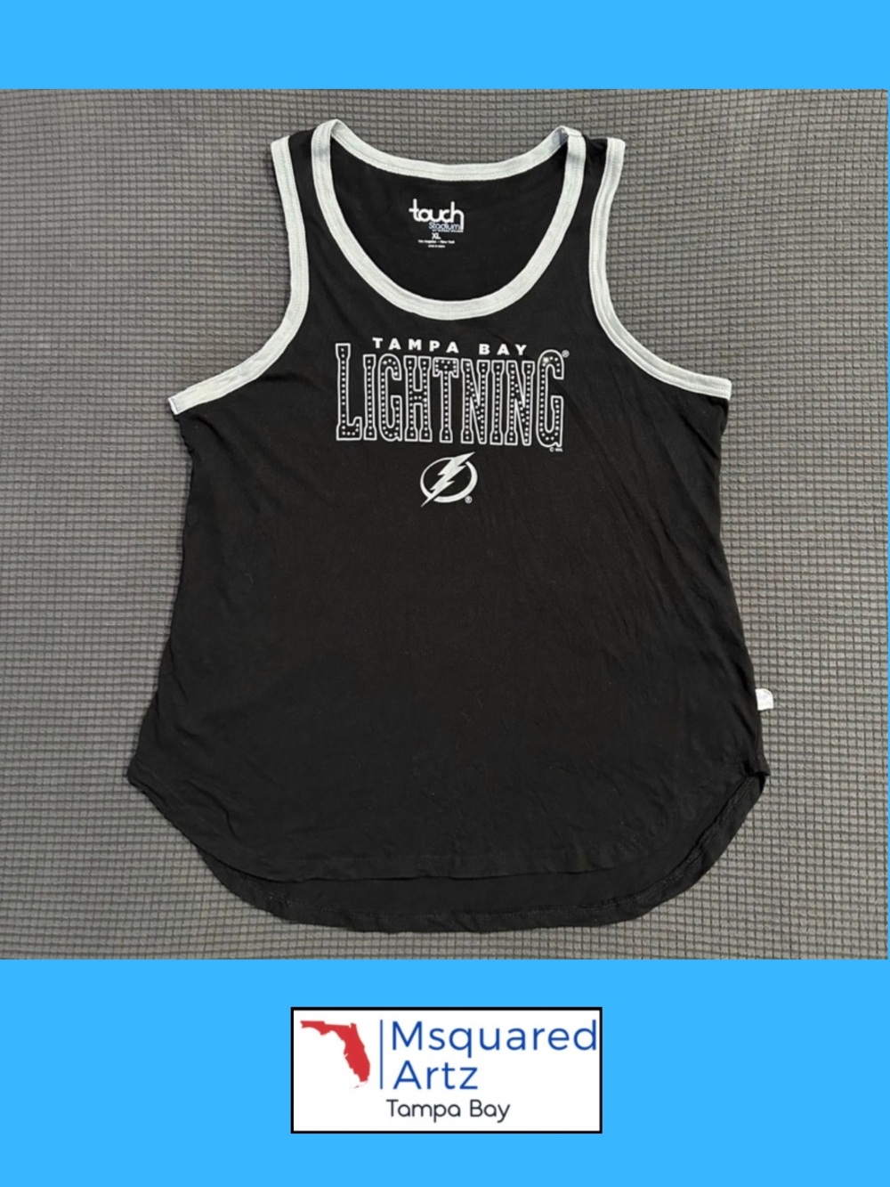 Tampa Bay Lightning Womens XL Tank Top Touch by Alyssa Milano Black Team Shirt